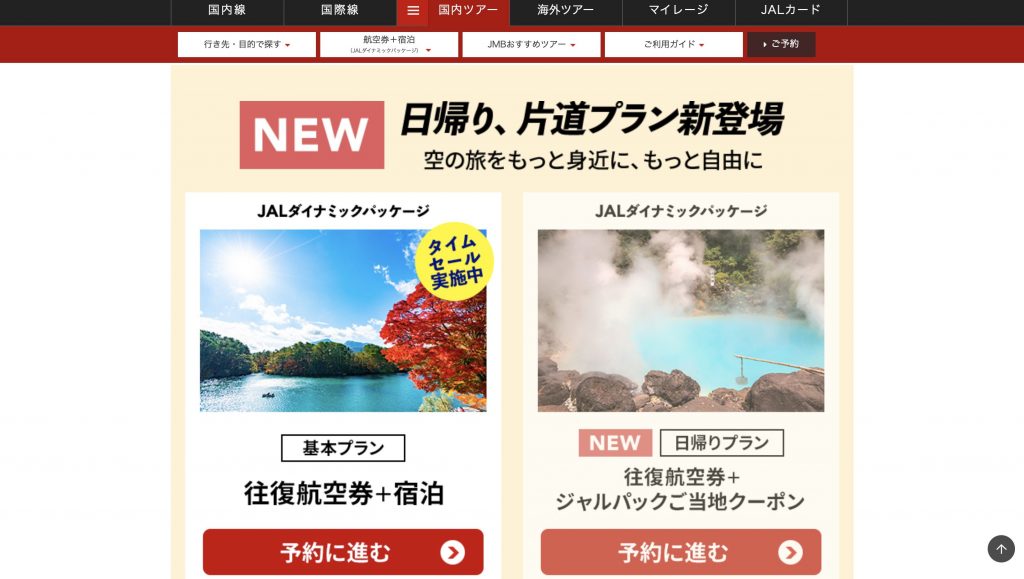 Jal片道 日帰りダイナミックパッケージが期間限定で販売開始 より自由な旅行が可能に